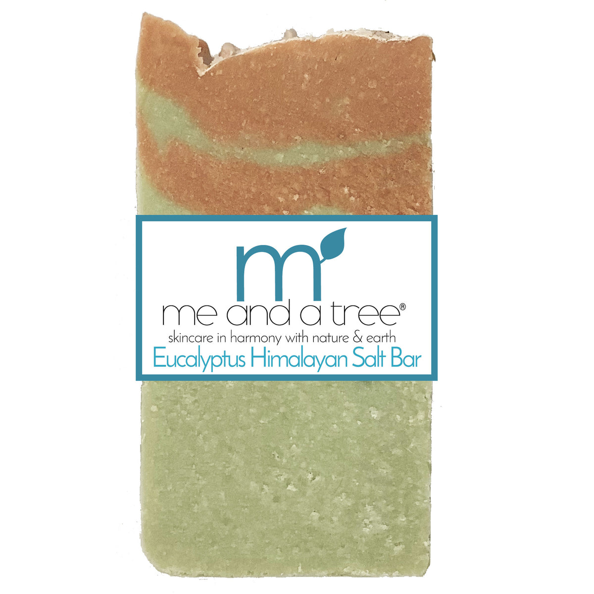 Bar of soap with 'me and a tree' logo on a white background