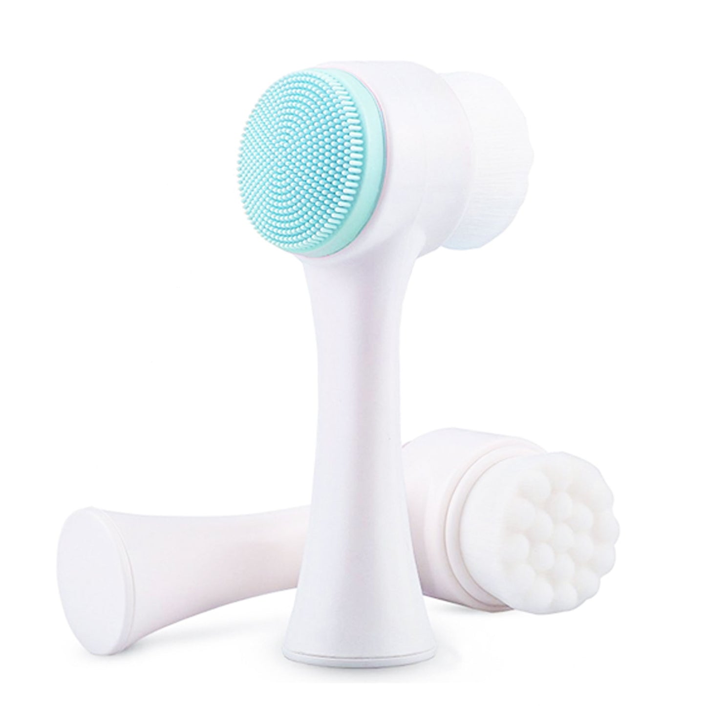 Medical Grade Double Bristle Deep Pore Collagen Cleansing Collagen Stimulating Facial Brush for Men & Women
