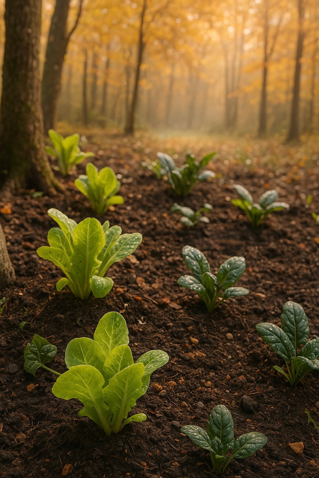 Healing winter garden vegetables growing organically under morning light – Me and a Tree Skincare