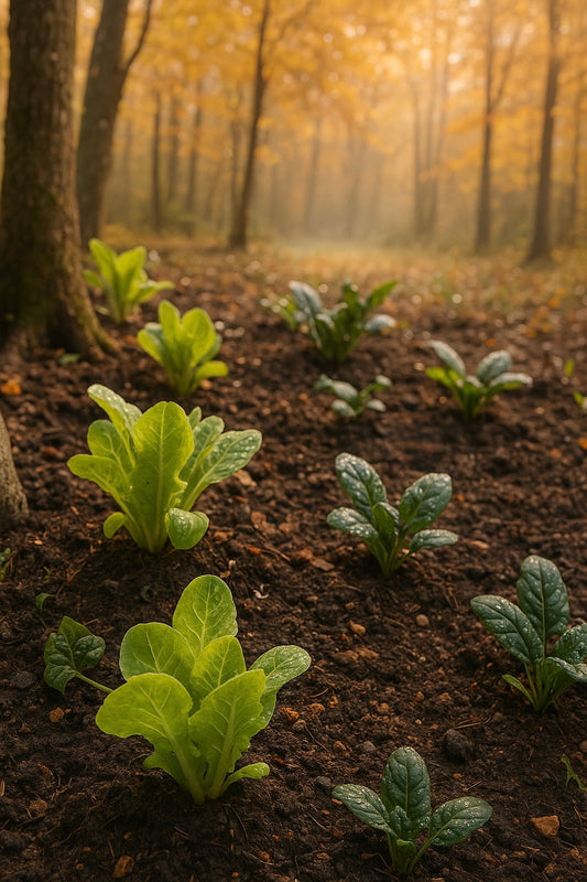 Healing winter garden vegetables growing organically under morning light – Me and a Tree Skincare