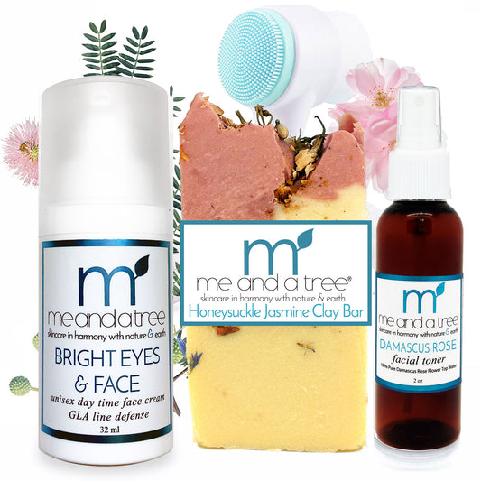 Me and a Tree Natural Best Bright Eyes Gentle Cleanse Gift Set - Four luxurious skincare products for sensitive skincare needs and rosacea