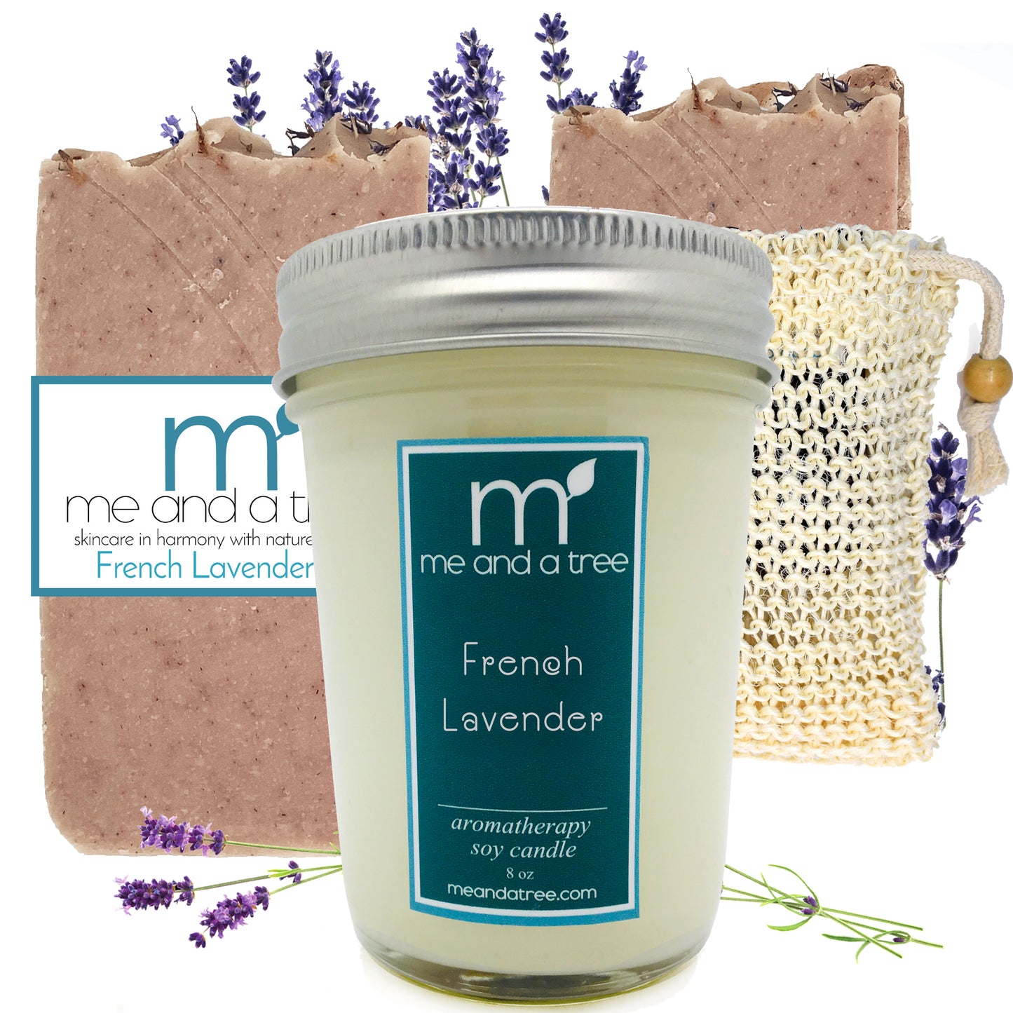 Best Natural French Lavender Candle Soap Skin Care Gift Set Women Men