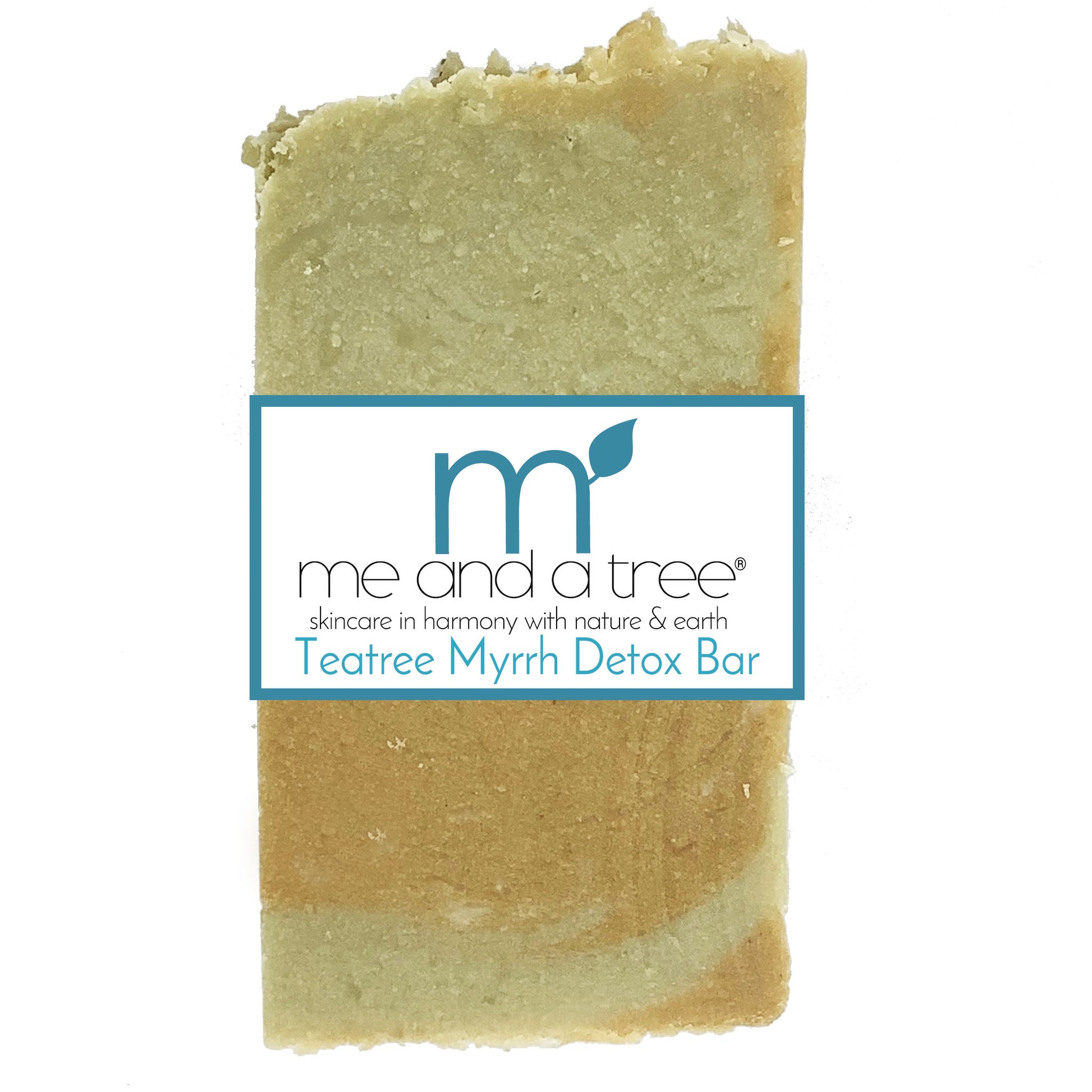 Tea Tree Myrrh Natural Antiseptic Detox Soap bar with essential oils and clay blend for facial, body, and hair care