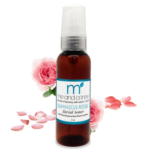 Best Damascus Rose Facial Toner - Purely 100% Flower Top, 2 oz bottle, sourced from fresh fields in Turkey for exceptional skin-soothing qualities, natural astringent and balancing properties, and gentle rose fragrance."